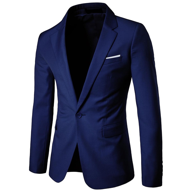 Yunclos Men's One Button Slim Fit Business Daily Blazer