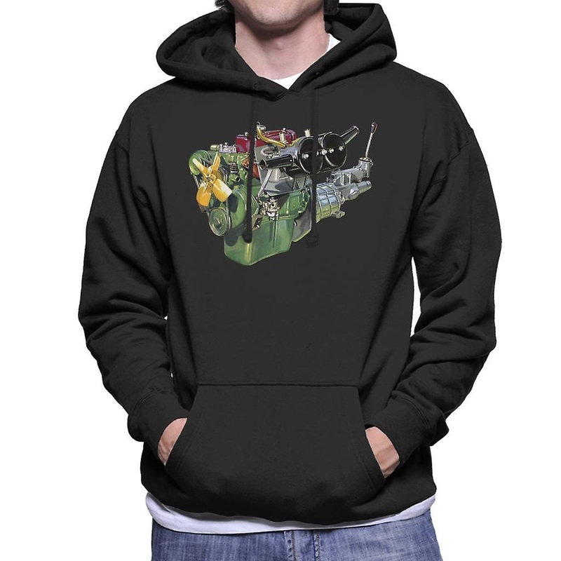 Austin Healey Engine British Motor Heritage Men's Hooded Sweatshirt