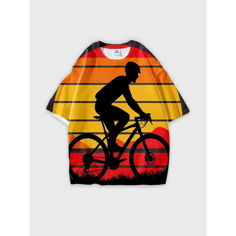 T-Shirt Round Neck, Loose Short Sleeve Pattern Graphic Tee, Unisex Summer Casual Top U2364