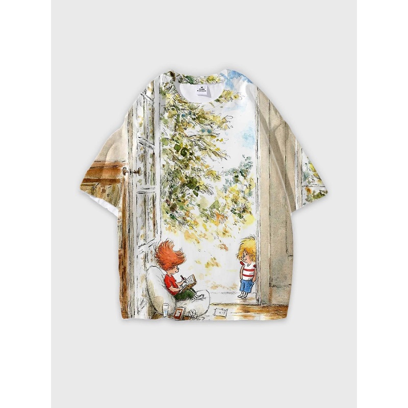 T-Shirt Round Neck, Loose Short Sleeve Pico Bogue. Alexis Dormal Graphic Tee, Unisex Summer Casual Top W901