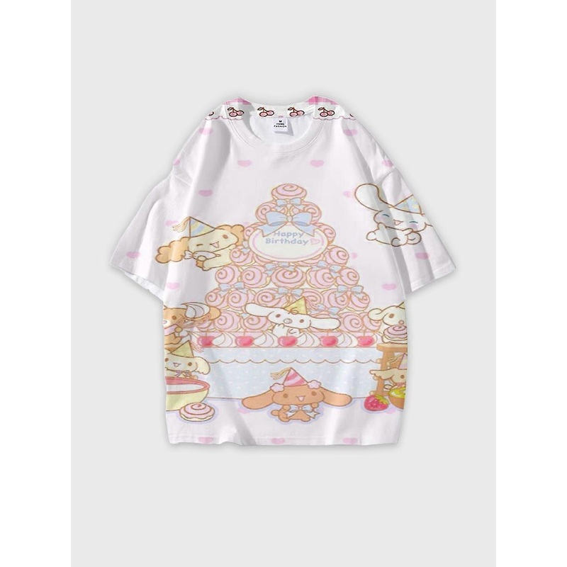 T-shirt round neck Pattern loose short sleeve JW1035