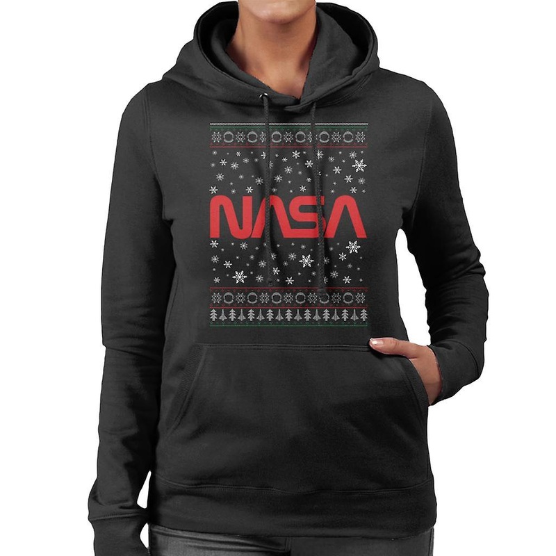 The NASA 1975-1992 Logo Christmas Knit Pattern Women's Hooded Sweatshirt