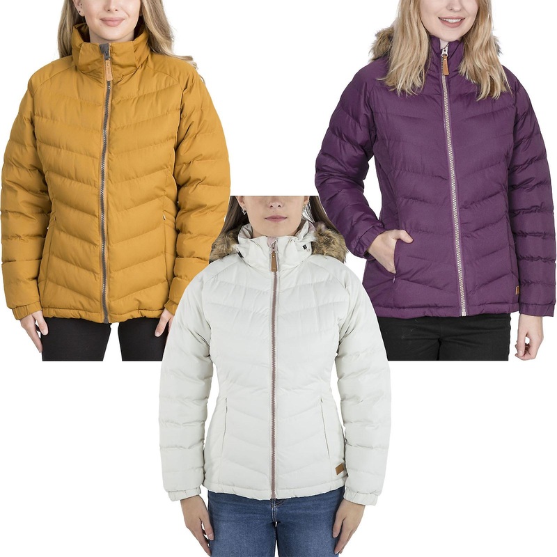 Trespass Womens Nadina Fur Lined Hooded Padded Jacket Coat