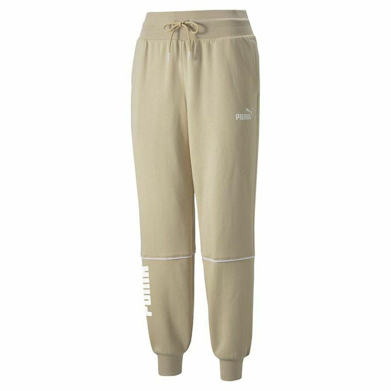 Adult's tracksuit bottoms puma colorblock  beige lady