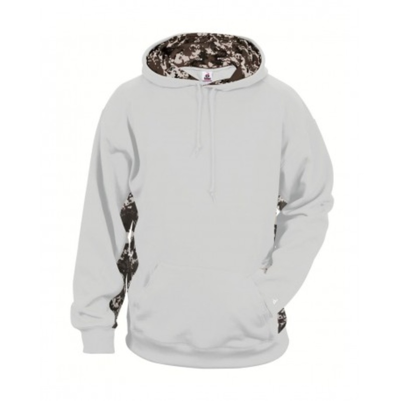 Badger 2464 Youth Digital Camo Colorblock Performance Fleece Hooded Sweatshirt | Badger 2464