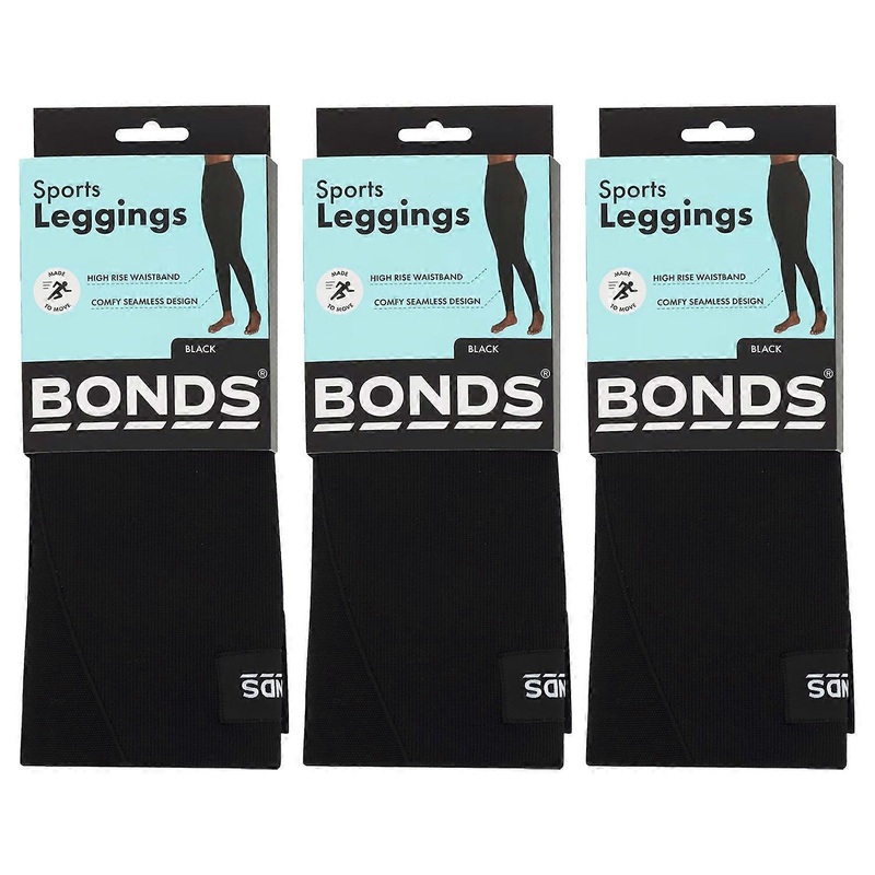 Bonds 3 Pack Sports Leggings Tights Womens Gym Fitness Yoga Pants Hxnn1g Bulk Black