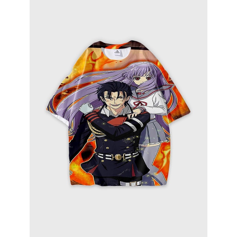 T-Shirt Round Neck, Loose Short Sleeve Seraph of the end Graphic Tee, Unisex Summer Casual Top U113