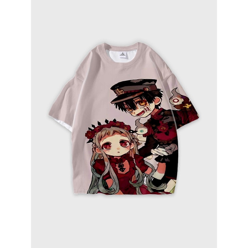 T-Shirt Round Neck, Loose Short Sleeve Toilet-bound Hanako-kun Graphic Tee, Unisex Summer Casual Top W3194