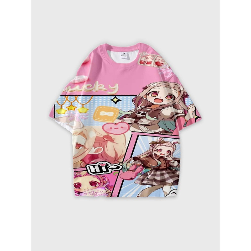 T-Shirt Short Sleeve Round Neck, Summer Casual Loose Graphic Tee, Unisex The Toilet-bound Hanako-kun W1540
