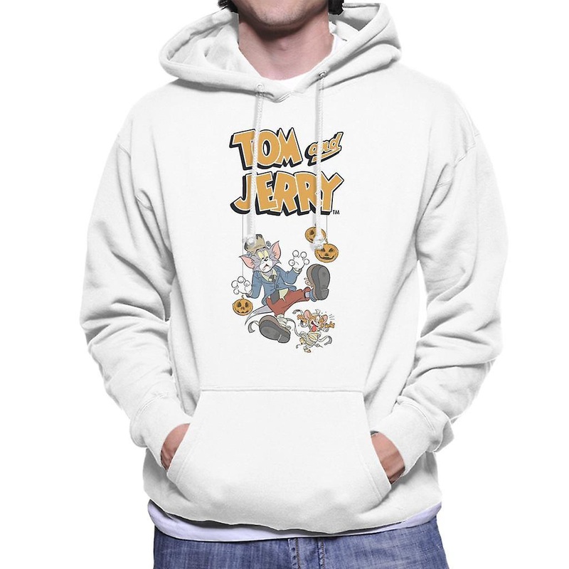 Tom and Jerry Halloween Mummified Men's Hooded Sweatshirt