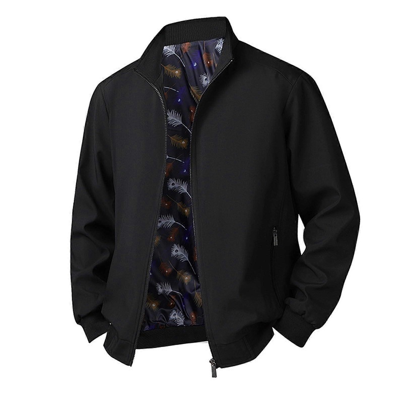 Lightweight Bomber Jacket Men's Classic Casual Pilot Jacket Thin Windbreaker Outdoor Jacket M Black Sports Baseball Style