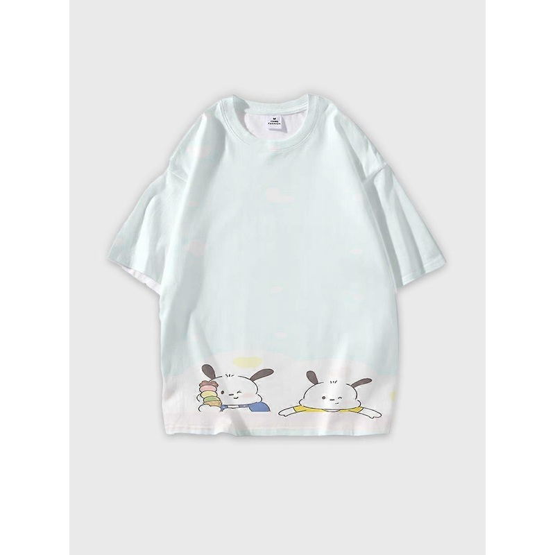 T-shirt round neck Cartoon Pattern loose short sleeve D1957
