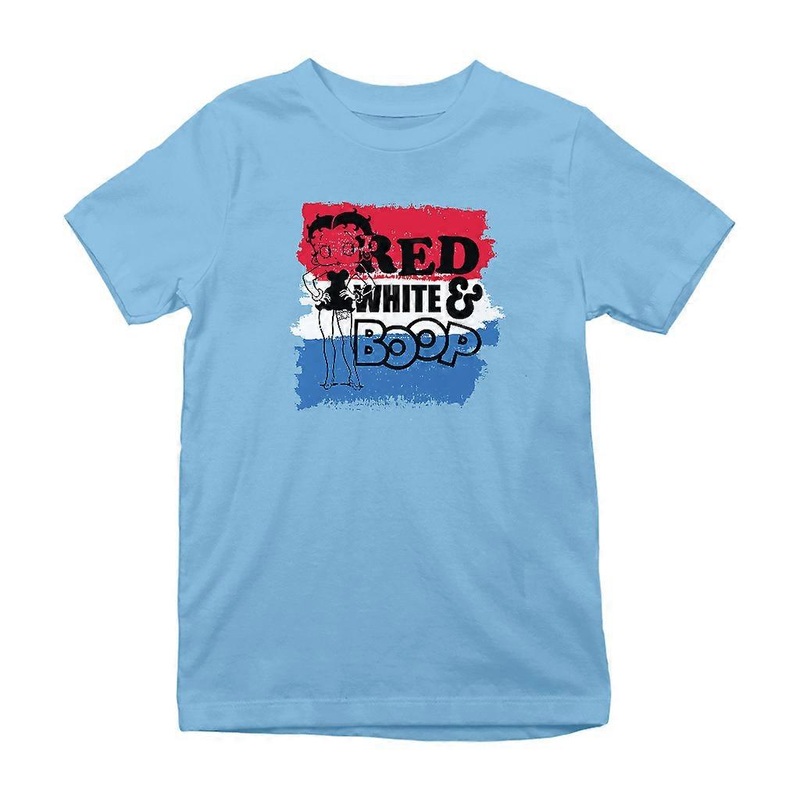 Americana Red and White Stripes Boop Kid's T-Shirt