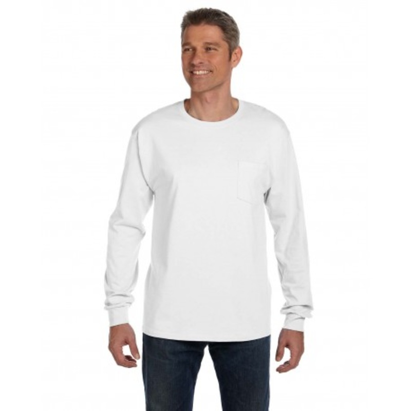 Hanes 5596 Men's Authentic-T Long-Sleeve Pocket T-Shirt | Hanes 5596