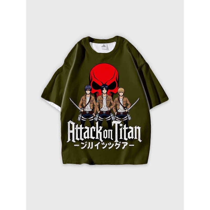 T-shirt round neck Character Pattern loose short sleeve P2011