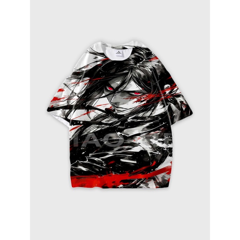 T-Shirt Short Sleeve Round Neck, Summer Casual Loose Graphic Tee, Unisex Black Butler SebastianMichaelis U2892