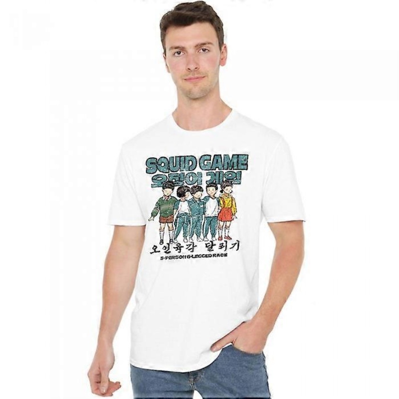 Squid Game Unisex Adult Season Three 5 Person 6 Legged Race T-Shirt