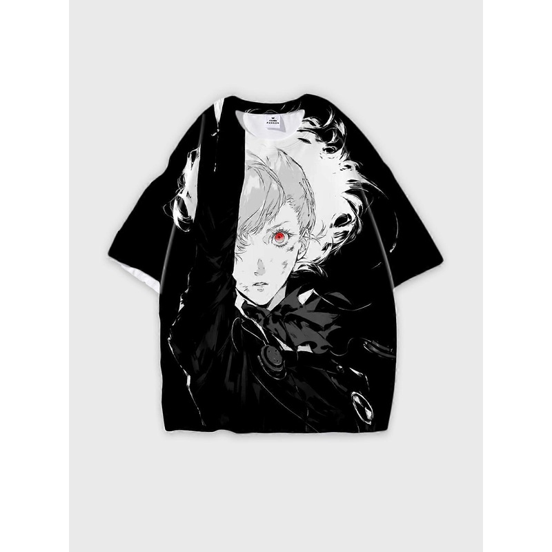 T-Shirt Short Sleeve Round Neck, Summer Casual Loose Graphic Tee, Unisex PERSONA V595