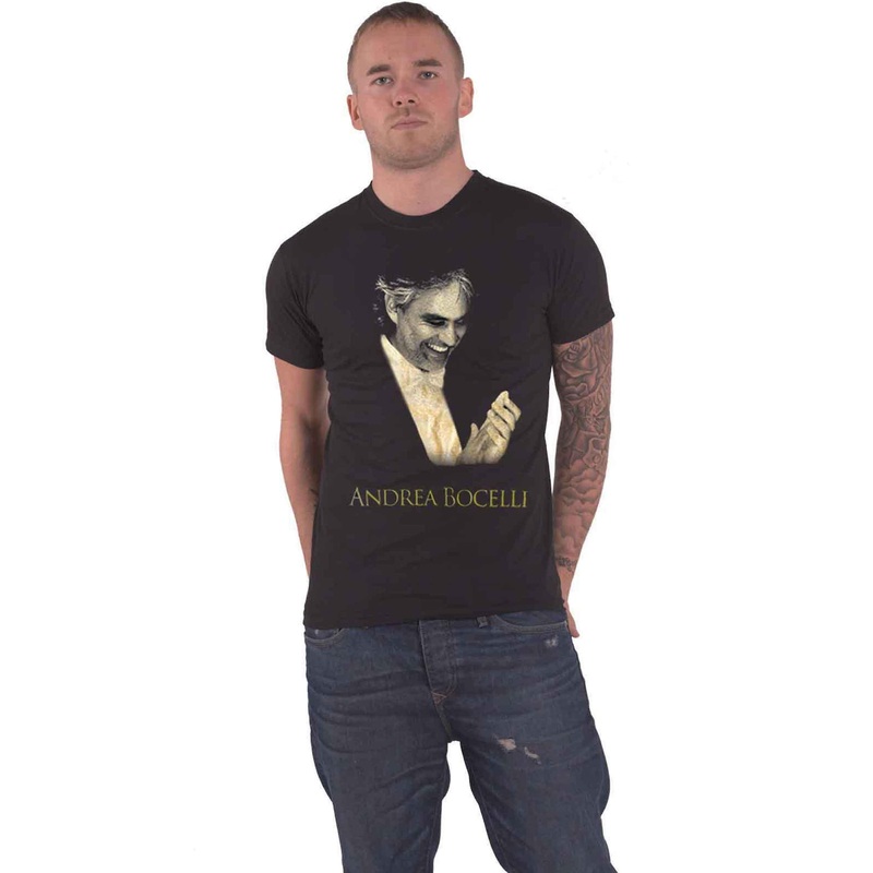 Andrea Bocelli T Shirt Applauso Portrait new Official Unisex Black