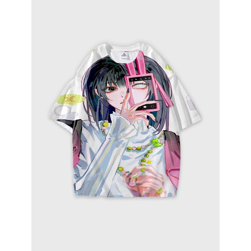 T-Shirt Round Neck, Loose Short Sleeve Link Click Graphic Tee, Unisex Summer Casual Top W1594