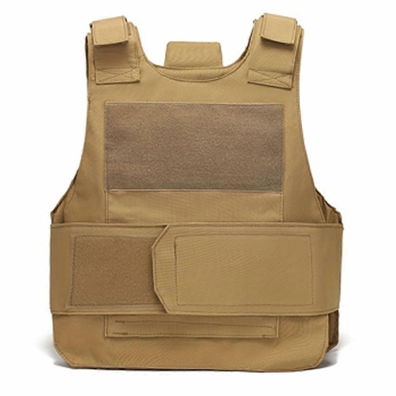 Tactical Outdoor Vest for Training and Protection, Adjustable Fit, Lightweight, Tan Color, Suitable for Light Movements