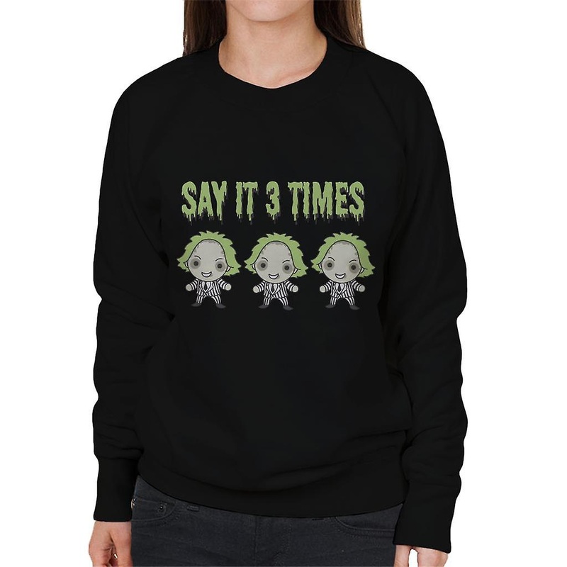 Beetlejuice Halloween Say It Three Times Women's Sweatshirt
