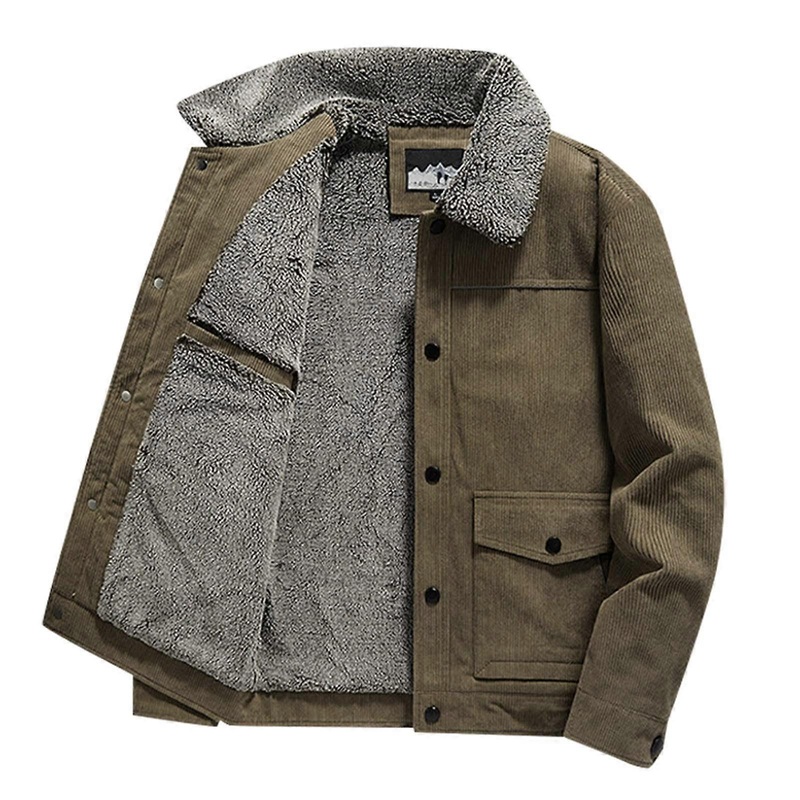 Jacket Men's Winter Thick Fleece Lining Parka Transition Leisure Cotton Outdoor Ref: 2948