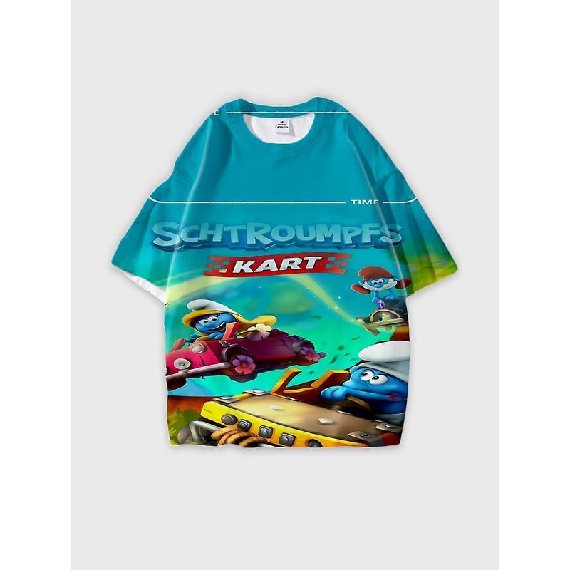 T-shirt round neck Cartoon Pattern loose short sleeve L06