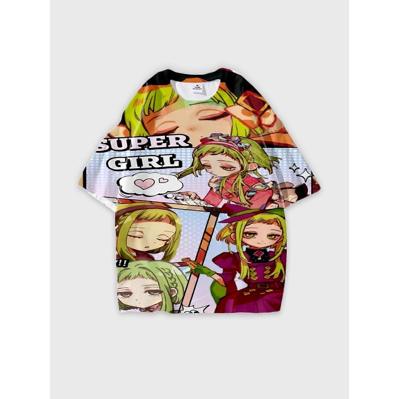 T-Shirt Round Neck, Loose Short Sleeve Toilet-bound Hanako-kun Graphic Tee, Unisex Summer Casual Top W857