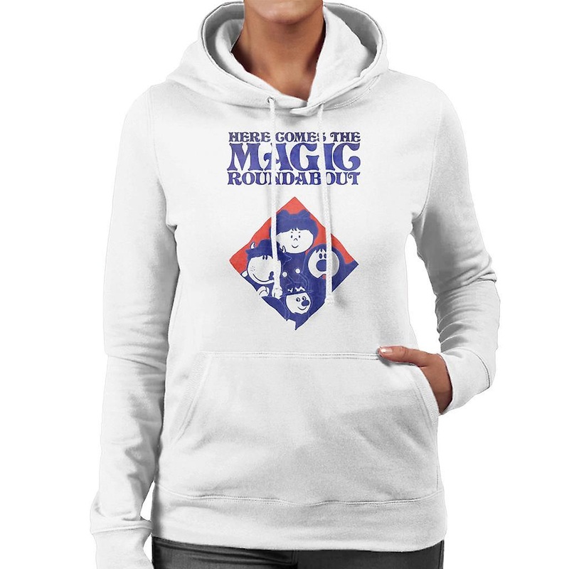 The Magic Roundabout Retro Blue Tone Diamond Women's Hooded Sweatshirt