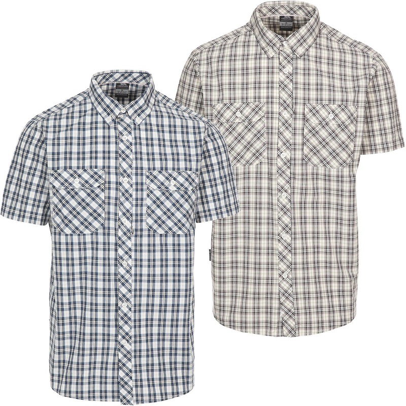 Trespass Mens Baileysbridge Smart Casual Outdoor Checked Collared Shirt Top