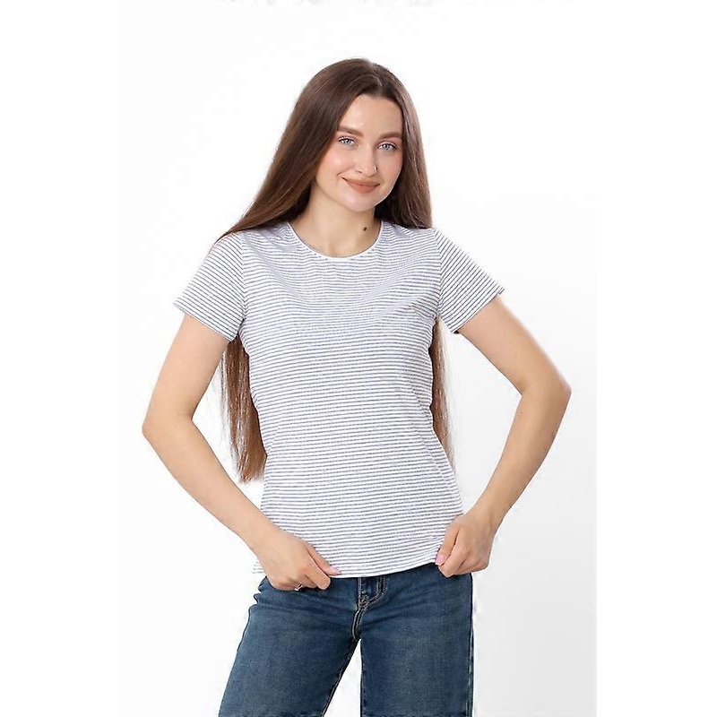 Womens Basic Striped T-Shirt  Soft Printed Fullcra Penye, Summer,  HC 8188-095