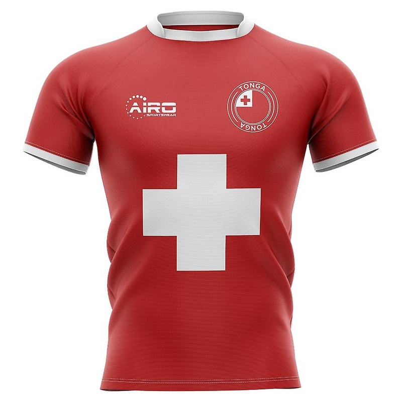 2025-2026 Tonga Flag Concept Rugby Shirt - Adult Long Sleeve