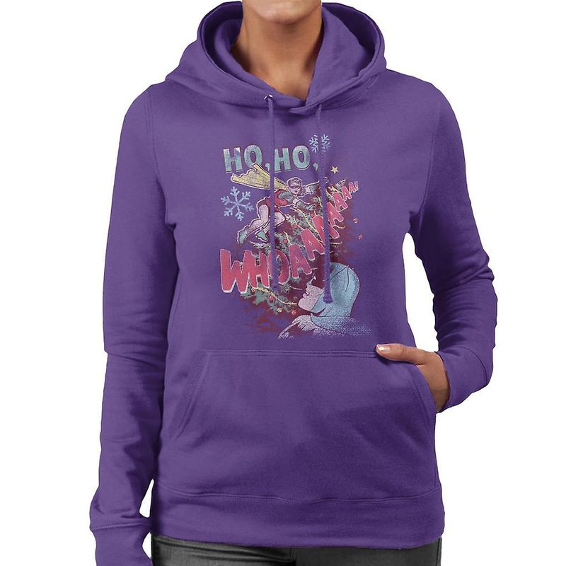 Batman Christmas Robin Climbing Xmas Tree Women's Hooded Sweatshirt