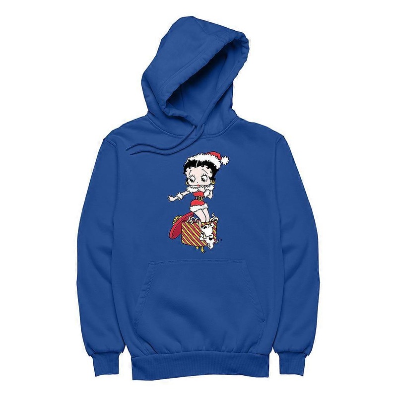 Betty Boop Christmas Packing By Pudgy Women's Hooded Sweatshirt