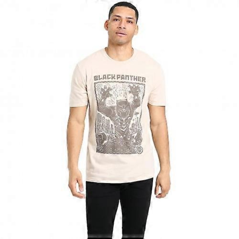 Black Panther Mens Linocut T-Shirt