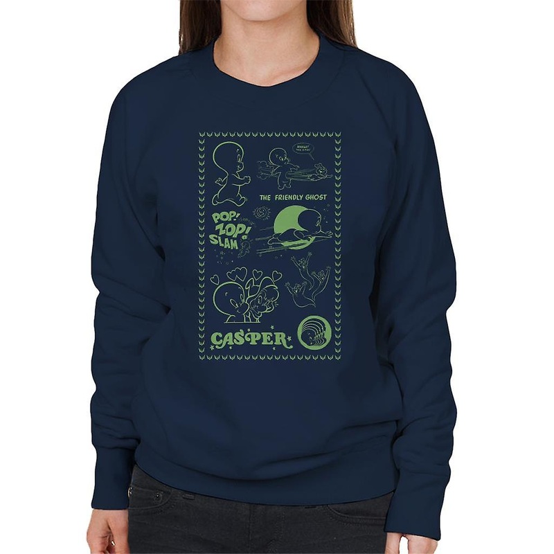 Casper The Friendly Ghost Pop Zop Slam Stamp Women's Sweatshirt