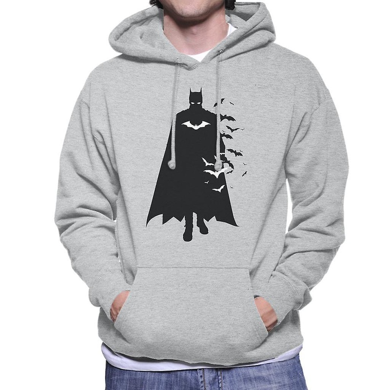The Batman Silhouette White Bats Men's Hooded Sweatshirt