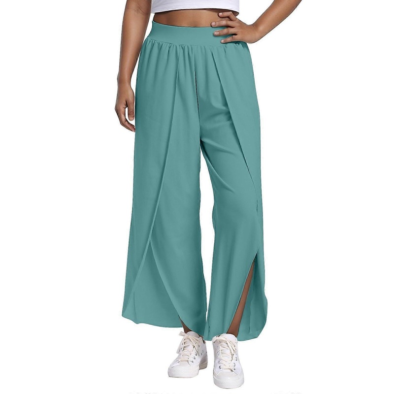 Women's Summer Pants Low Waist Loose Palazzo Yoga Pants Green M