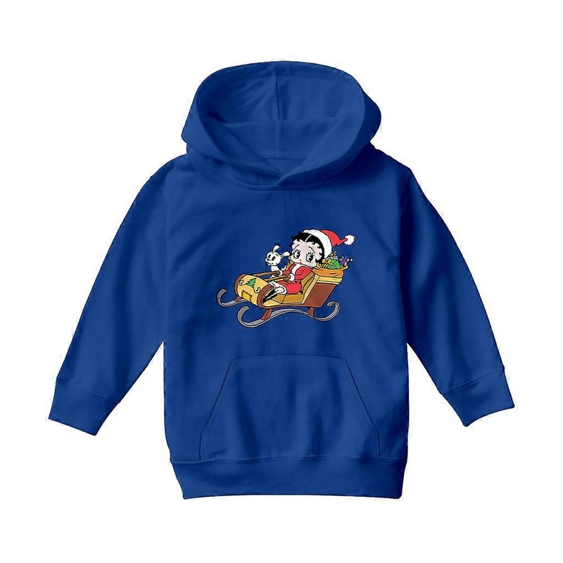 Betty Boop Christmas Sleigh Kid's Hooded Sweatshirt