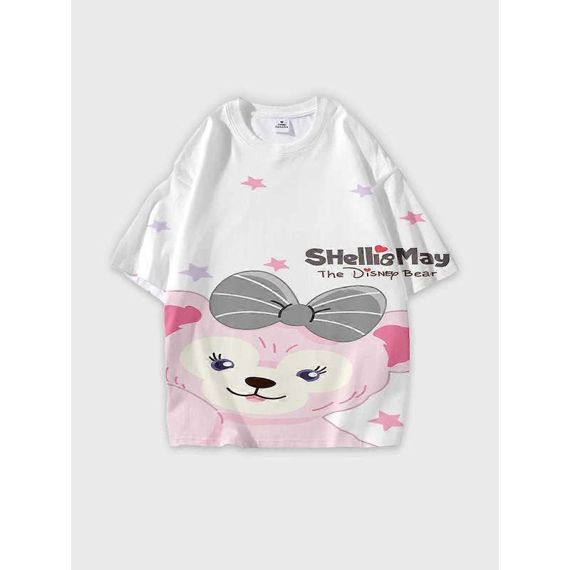 T-Shirt Cartoon Pattern Tee Loose Fit Round Neck Short Sleeve For Everyday Wear