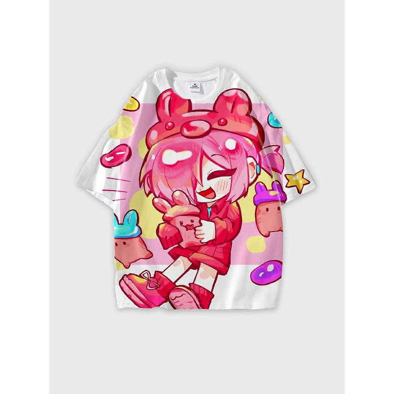 T-Shirt Round Neck, Loose Short Sleeve Toilet-bound Hanako-kun Graphic Tee, Unisex Summer Casual Top W533