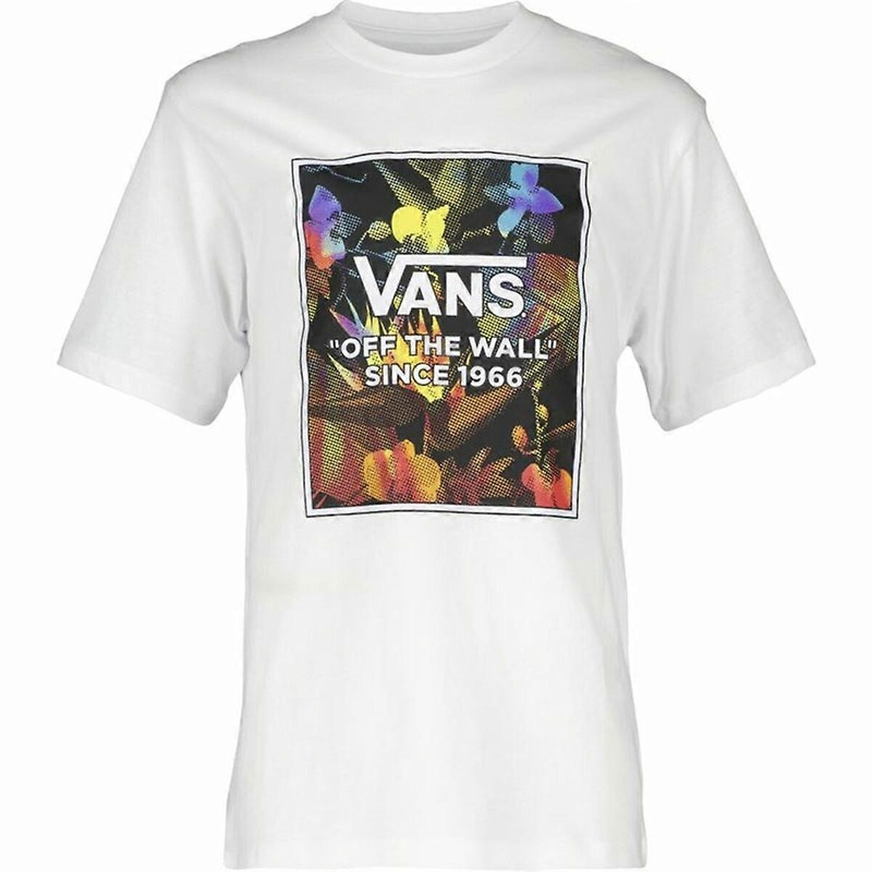 Childrens Short Sleeve T-Shirt Vans Flowers White