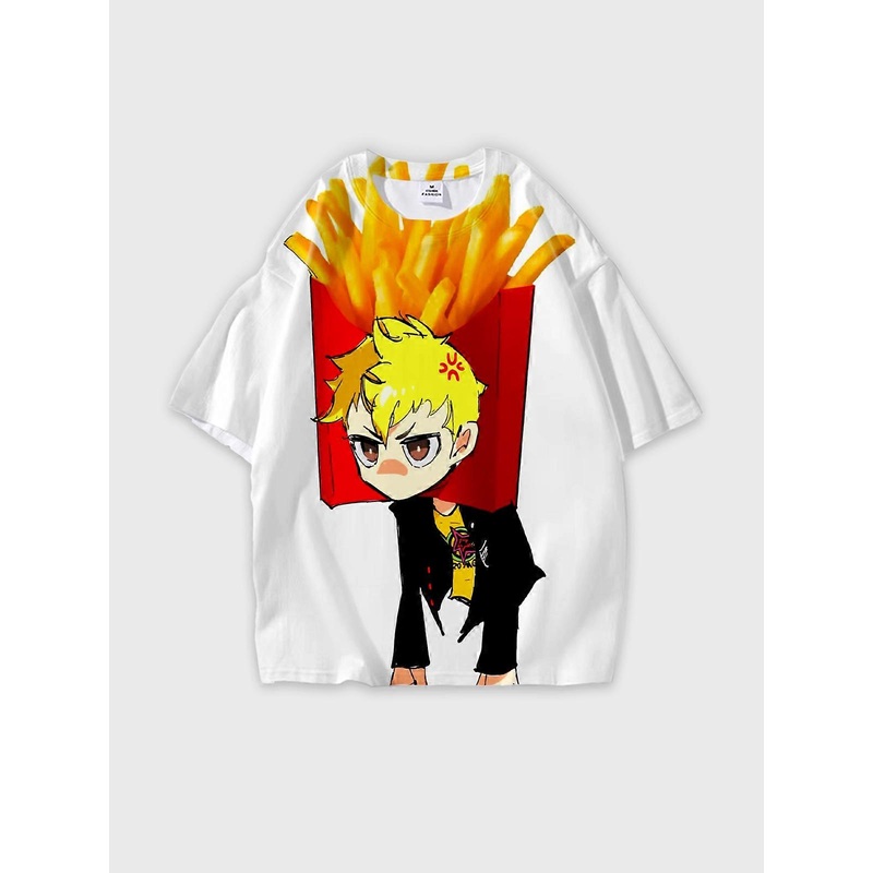 T-Shirt Round Neck, Loose Short Sleeve PERSONA Graphic Tee, Unisex Summer Casual Top V1662