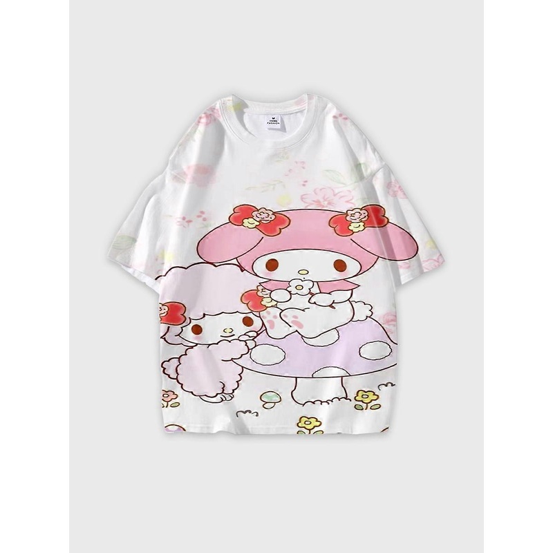 T-shirt round neck Cartoon Pattern loose short sleeve M2151