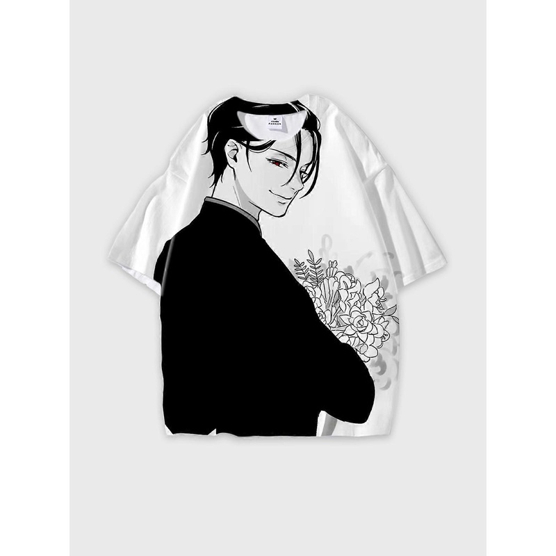 T-Shirt Round Neck, Loose Short Sleeve Black Butler SebastianMichaelis Graphic Tee, Unisex Summer Casual Top U1337