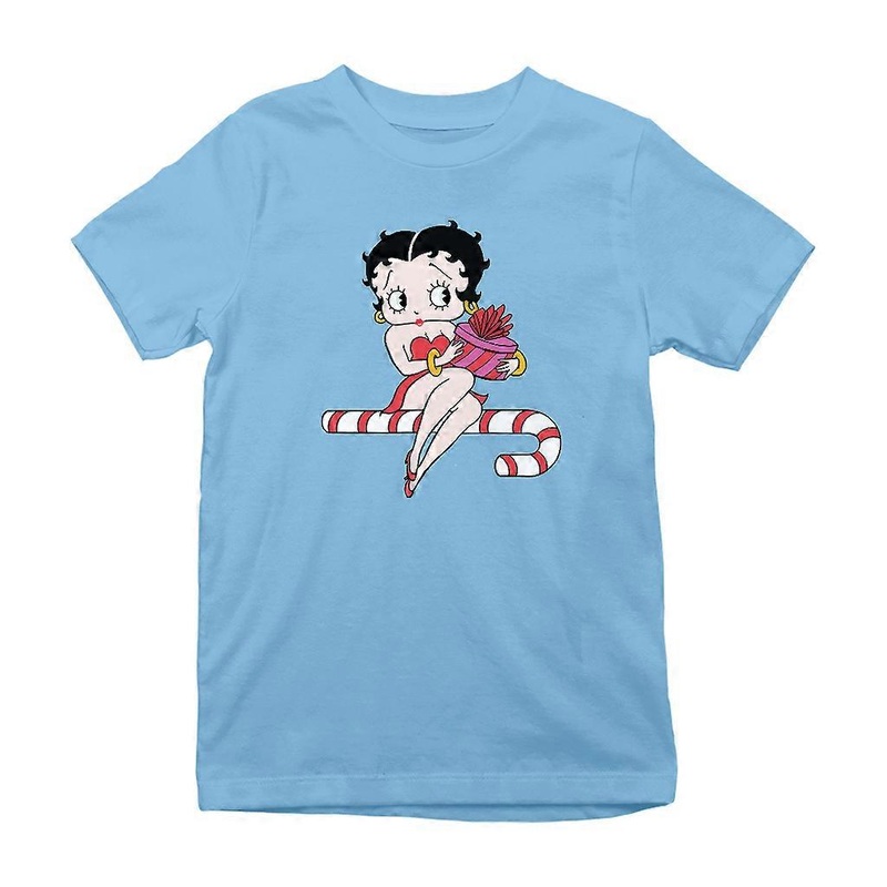Betty Boop Christmas Candy Cane Seat Kid's T-Shirt