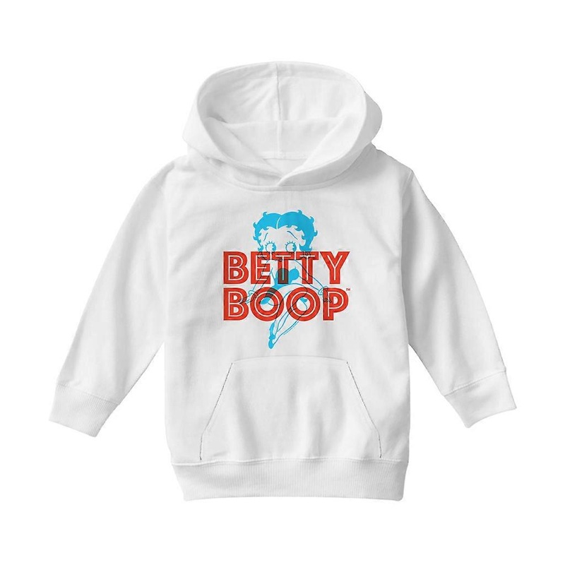 Betty Boop Red And Blue Sitting Pose Kid's Hooded Sweatshirt