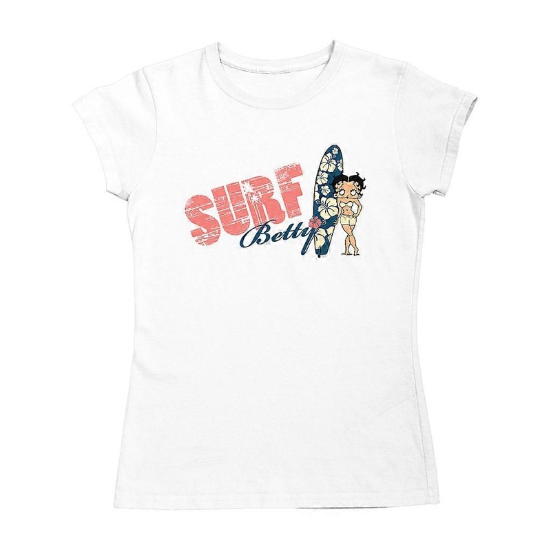Betty Boop Surf Hawaii Floral Board Women's T-Shirt