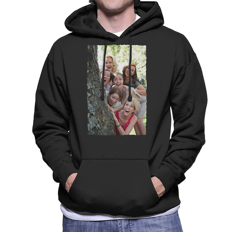Bridesmaids Bridal Party Around Tree Men's Hooded Sweatshirt